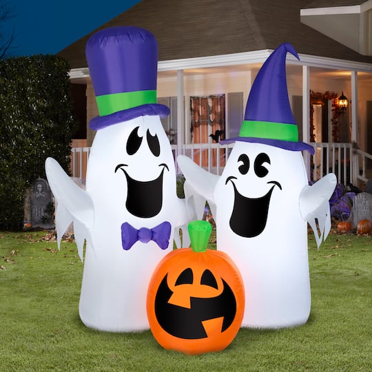 5ft. Airblown® Inflatable Halloween Ghosts and Pumpkin